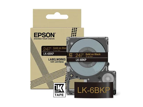 C53S672096 Epson 24mm zwart goud LK-6BKP lettertape metallic 9m