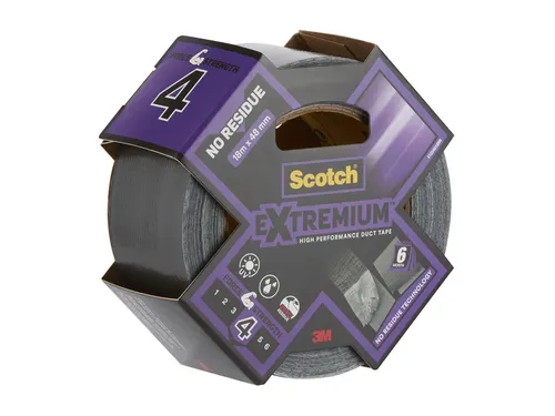 Plakband Scotch Extremium no residue duct tape 48mmx18.2m grijs