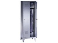 Garderobekast 1850x610x500mm 2 Vakken Klinksluiting Poten Ral7035