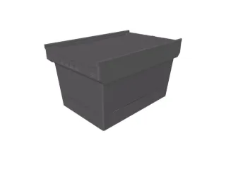 Herbruikbare containers HxLxB 340x610x400mm 58l PP-regeneraat zwart - 1