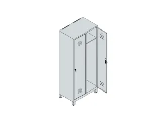 locker,HxBxD 1950x800x500mm,2vak,vak B 400mm,draaigrendel,voeten - 3