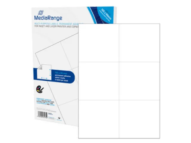Mediarange Etiketten 105X99Mm 300Stuk Wit Permanent