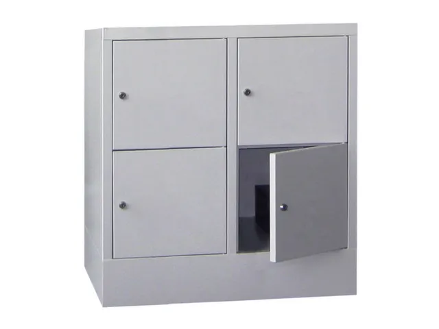 Vakkenkast HxBxD 855x830x500mm 4 Vakken 400mm Cilinderslot Ral7035