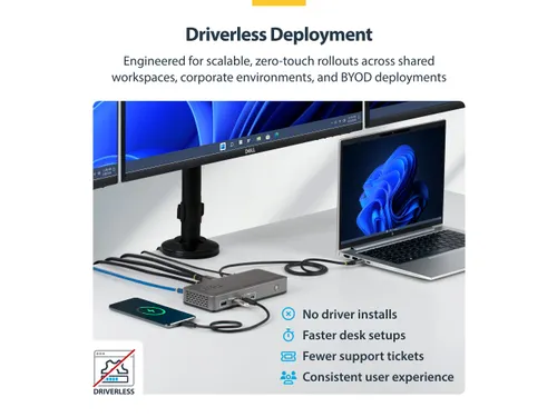 StarTech USB-C Docking Station 2x DP HDMI 4K60 100W PD