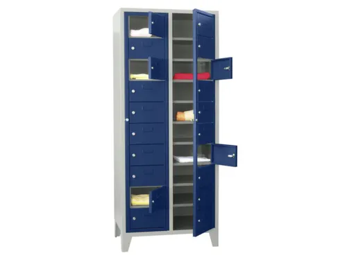 Wasgoedkast 1850x770x500 2x10 Vakken M. Poten Ral7035 Front Ral5010