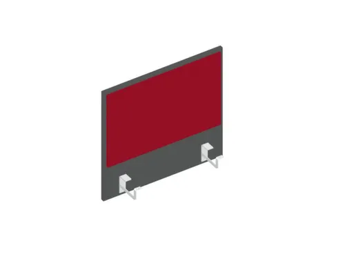 baliepaneel,v. bureau,aanbouw links,B 600mm,MS-donkergrijs,BN4011-rood