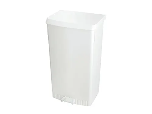 Pedaalemmer met zakhouder Wit 60 liter