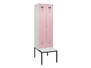 locker met bank,voor scheiding van kleding,HxBxD 2120x600x815mm,2vak - 2