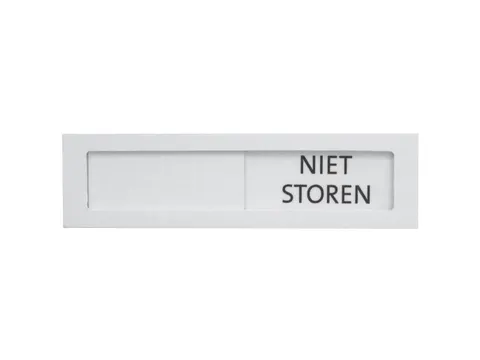 Premium Schuifbord Wit Niet Storen 150x40mm