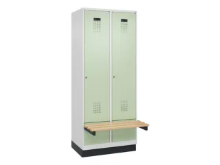 locker met bank,HxBxD 1950x800x815mm,2vak,vak B 400mm,cilinderslot - 2