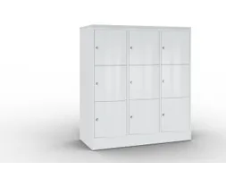 lockerkast cil.slot 1255x1150x540mm 3x3 vakken RAL7035 front RAL7035