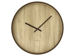 Horloge murale NeXtime Oslo large Ø50cm brun foncé aspect noyer