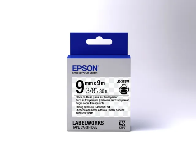 Strong Adhesive Tape - LK-3TBW Strng adh Blk/Clear 9/9