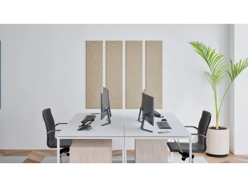 Akoestische PET-vilt wandtegels 30x120cm Beige 4 Stuks