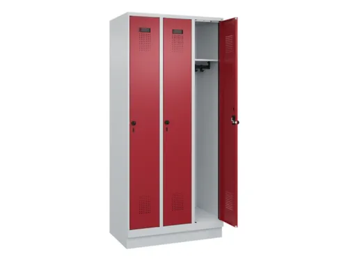 locker,HxBxD 1950x900x500mm,3vak,vak B 300mm,draaigrendel,sokkel