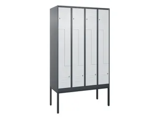 Z-garderobekast,HxBxD 2120x1200x500mm,vak B 150/300mm,cil.-slot - 1