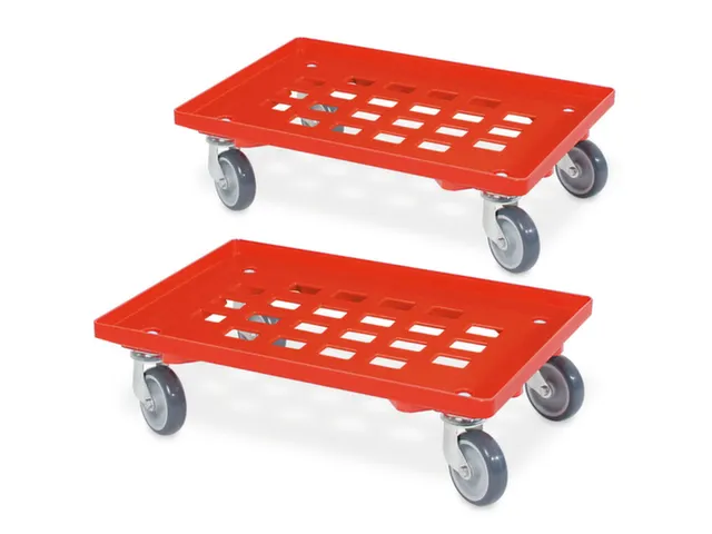 onderwagen voor kratten,draagverm. 250kg,laadvl. LxB 607x407mm