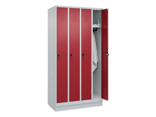 locker,HxBxD 1950x1000x500mm,4vak,vak B 250mm,draaigrendel,sokkel