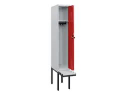 locker met bank,HxBxD 1950x300x815mm,1vak,vak B 300mm,draaigrendel