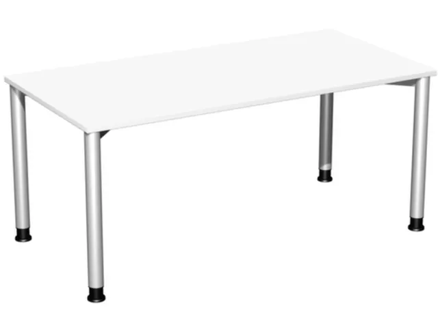 In Hoogte Verstelbaar Bureau 680-800X1600X800Mm Blad Wit 4-Voeten