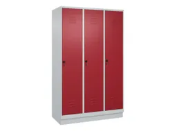 locker,HxBxD 1950x1200x500mm,3vak,vak B 400mm,draaigrendel,sokkel