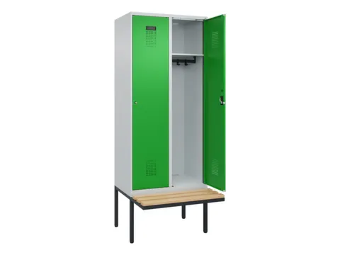 locker met bank,HxBxD 2120x800x815mm,2vak,vak B 400mm,cilinderslot