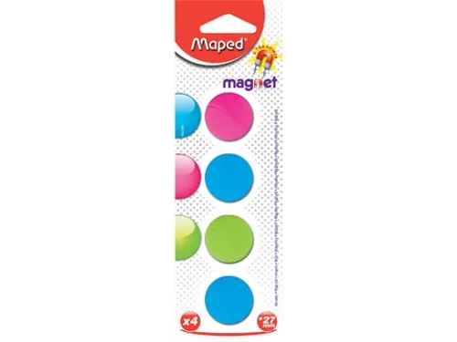 Maped Kleurmagneten op Blister Diameter 27mm Assorti 4 stuks
