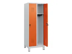 schoollocker,HxBxD 1630x600x500mm,2vak,vak B 300mm,draaigrendel,voeten