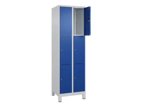 lockerkast,HxBxD 1950x600x500mm,2x3vakken,vak B 300mm,cil.-slot,voeten