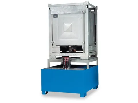 Opvangbak 1x Ibc Opvangvol. 1000l Staal 1070x1300x1360mm Aftapbok