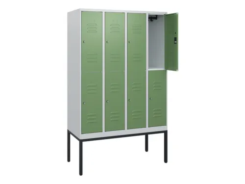 dubbeldekse locker,HxBxD 1950x1200x500mm,4x2vak.,vak B 300mm,cil.-slot