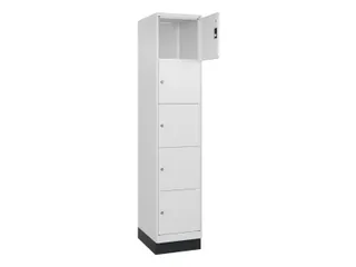 lockerkast,HxBxD 1950x400x500mm,1x5vakken,vak B 400mm,cil.-slot,sokkel - 1