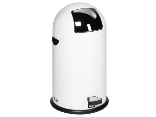 Push & Kick Afvalbak Staalplaat 33 Liter 690x375mm Met Pedaal Wit