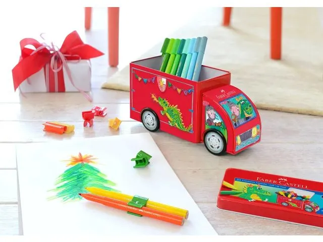 Feutres Faber-Castell Connector 33 pces avec 10 clips 'camion'
