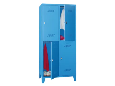 dubbeldekse locker,HxBxD 1850x800x500mm,2x2vak.,RAL7035,front RAL7035