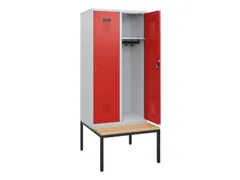 locker met bank,HxBxD 1950x800x815mm,2vak,vak B 400mm,cilinderslot