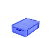 Euronorm Stapelkrat Pp 188x600x400mm Gesloten Klapdeksel Blauw 34l