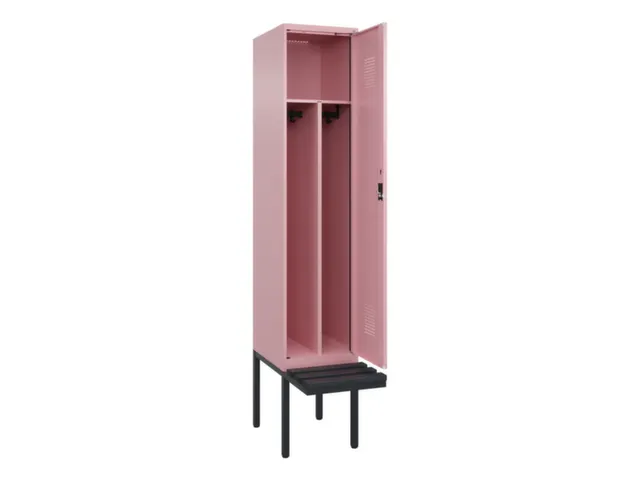 locker met bank,voor scheiding van kleding,HxBxD 2120x400x815mm,1vak