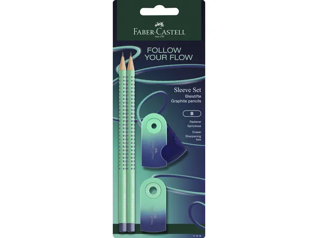 Crayon Faber-Castell GRIP 2001 Flow Edition Buzzing Blue 2 x B + gomme