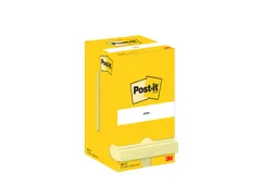 Memoblok Post-it 654 76x76mm geel 12 stuks