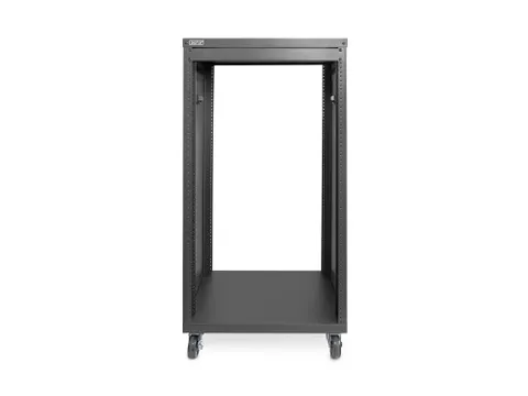 Universeel 21U 19 inch uitrustingsrek met wielen Zwart