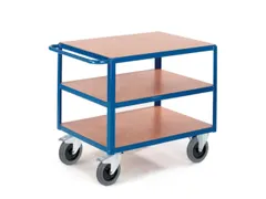 tafelwagen,draagverm. 600kg,3etage(s),laadvl. LxB 1000x700mm,houtetage