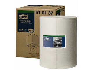 Reiningingsdoek Tork W1 herbruikbaar nonwoven 400 vel wit 510137 - 2