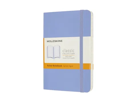 Notitieboek Moleskine pocket 90x140mm lijn soft cover hydrangea blue