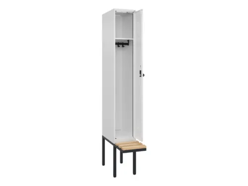 locker met bank,HxBxD 2120x300x815mm,1vak,vak B 300mm,draaigrendel