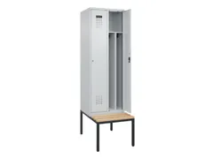 locker met bank,voor scheiding van kleding,HxBxD 2120x600x815mm,2vak