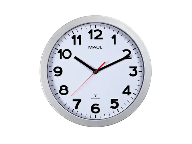 Wandklok MAUL Step RC Ø30x5cm zilver kunststof frame incl.batterij
