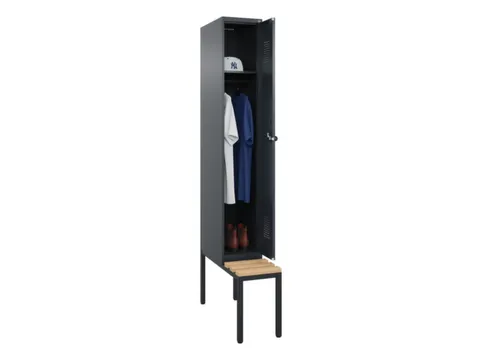 locker met bank,HxBxD 2120x300x815mm,1vak,vak B 300mm,draaigrendel