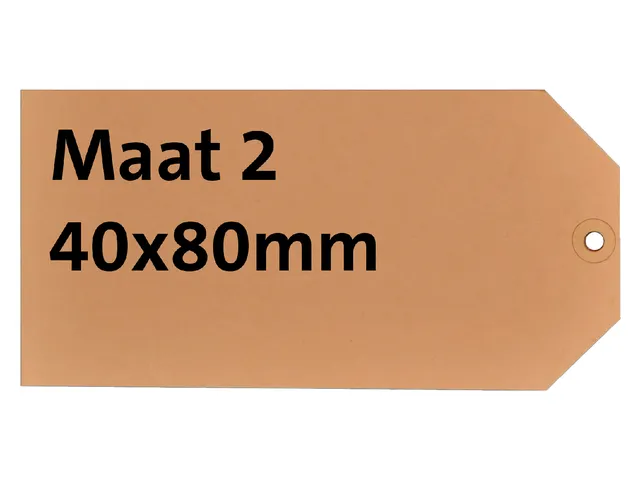 Label karton nr 2 200gr 40x80mm chamois 1000 stuks