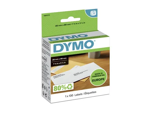 Etiket Dymo 19831 adressering 28x89mm 1 rol á 130 stuks wit